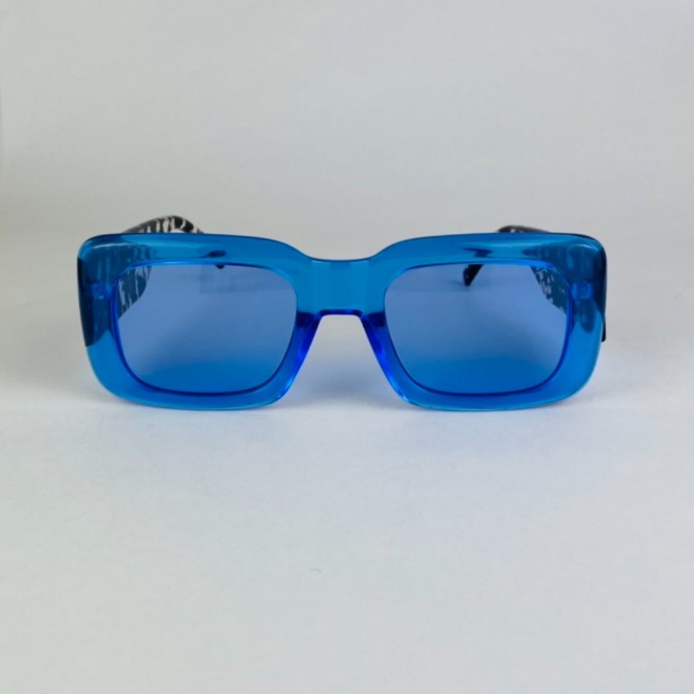 blue square frame sunglasses - Picture 2 of 3